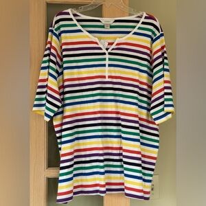CJ Banks Multicolor Striped Top